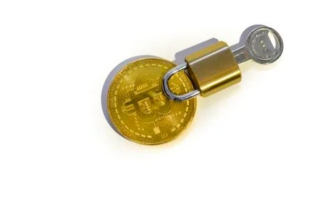 Keylock for bitcoin cryptocurrency coin Фото