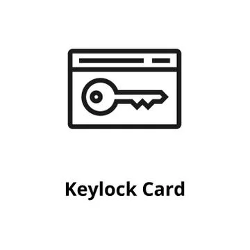 Keylock Card thin line icon Illustrazione stock