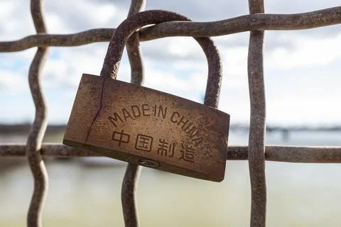 Keylock, old and rusty made in china Stock Photos