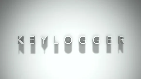 Keylogger 3D title animation with shadows on a white background Vídeo Stock 297457964