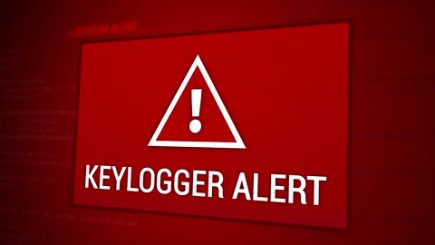 KEYLOGGER ALERT On Red Screen - Computer System Detected Keylogging Activity. - Stock Footage 305728598