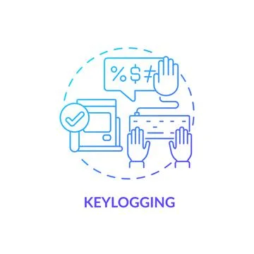 Keylogging blue gradient concept icon Illustrazione stock