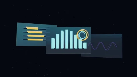 Keynote Glassmorphism 3D Floating Telemetry Matrix with dynamic volumetr 4K Loop Vídeo Stock 345961254