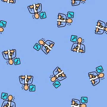 Keynote speaker virtual conference vector seamless pattern Stock Illustration