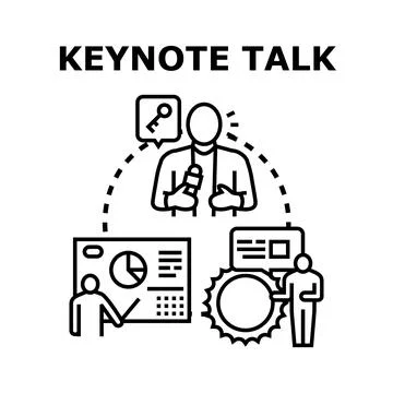 Keynote talk outlining business strategy and success Illustration