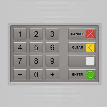Keypad of automated teller machine Stock Illustration