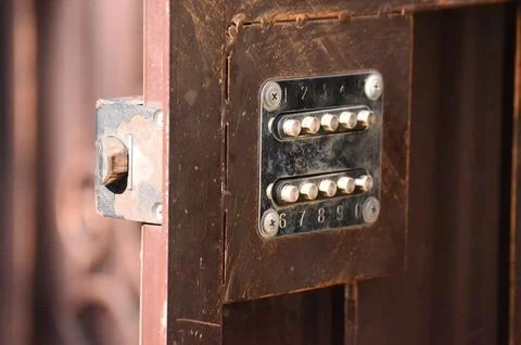 A keypad with a black label on it Stock Photos