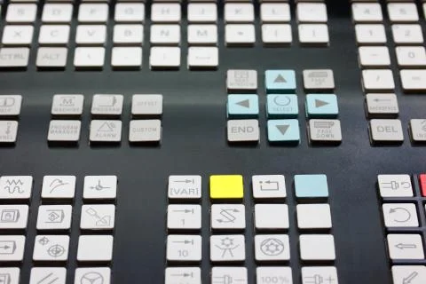 Keypad of CNC control panel Stock Photos