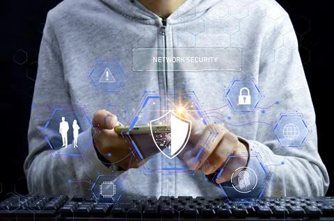 Keypad, cyber shield, lock, technology security system. Digital link. Cyber.. 写真素材