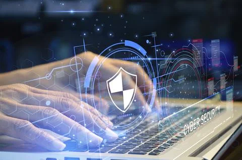 Keypad, cyber shield, lock, technology security system. Digital link. Cyber.. 스톡 사진