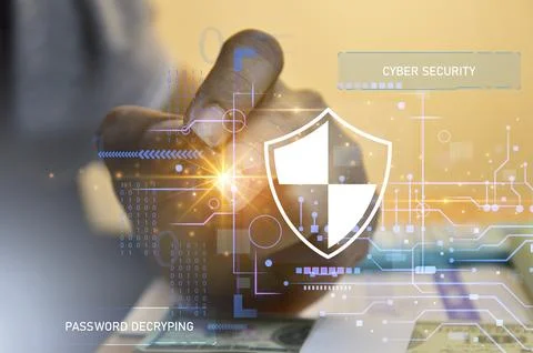 Keypad, cyber shield, lock, technology security system. Digital link. Cyber.. 스톡 사진