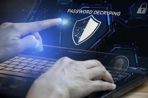 Keypad, cyber shield, lock, technology security system. Digital link. Cyber.. 写真素材
