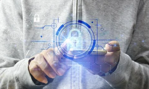 Keypad, cyber shield, lock, technology security system. Digital link. Cyber.. 写真素材