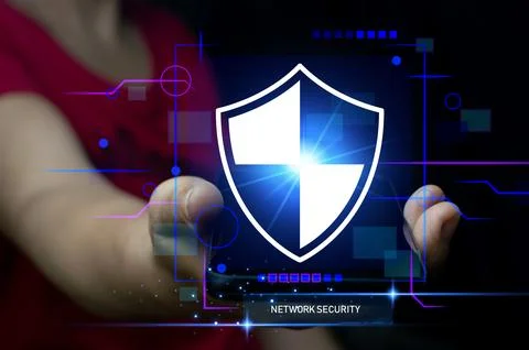 Keypad, cyber shield, lock, technology security system. Digital link. Cyber.. 写真素材