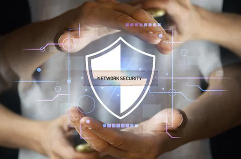 Keypad, cyber shield, lock, technology security system. Digital link. Cyber.. Stock Photos