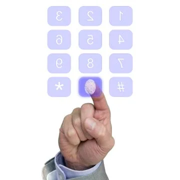 Keypad with fingerprint sensor Stock Photos
