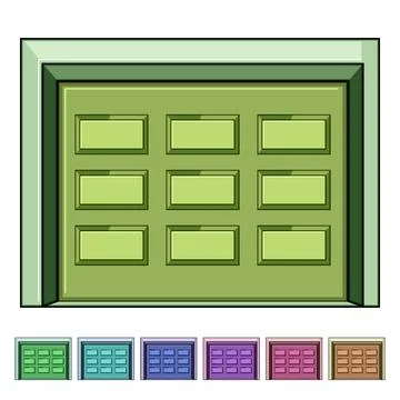 Keypad garage door cartoon vector graphic Stock Illustration