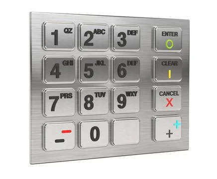 Keypad isolated on white background. 3D illustration Stock-Illustration