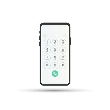 Keypad for on smartphone screen. Application Interface on mobile phone. Vecto Stock Illustration