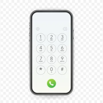 Keypad for on smartphone screen. Application Interface on mobile phone. Vecto Stock Illustration