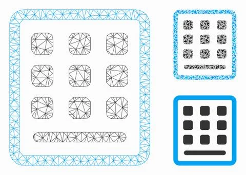 Keypad Vector Mesh 2D Model and Triangle Mosaic Icon Ilustración de archivo