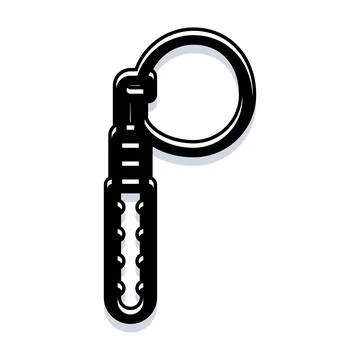 Keyring with metal split ring accessory icon Stock Illustration