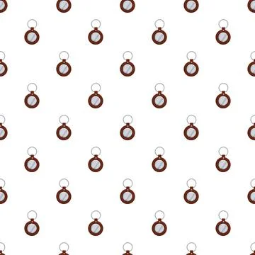 Keyring pattern background displaying brown round keychain elements イラスト素材