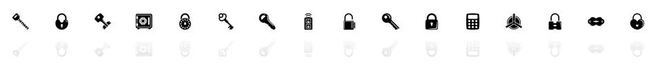 Keys and Locks - Flat Vector Icons 스톡 일러스트