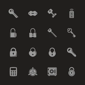 Keys and Locks - Flat Vector Icons Stockillustratie