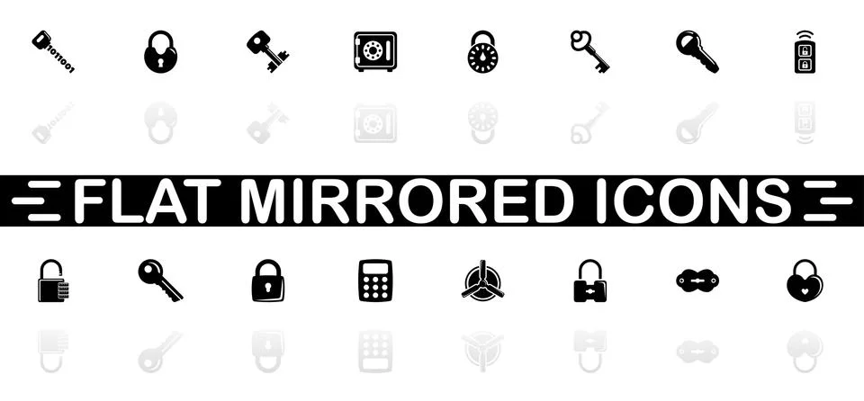 Keys and Locks - Flat Vector Icons 스톡 일러스트