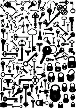 Keys and locks Stock Illustration