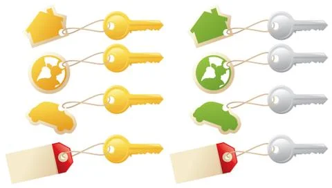 Keys and tags Stock Illustration