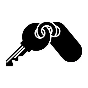 Keys apartment icon, vector illustration, black sign on isolated background Stock Illustration
