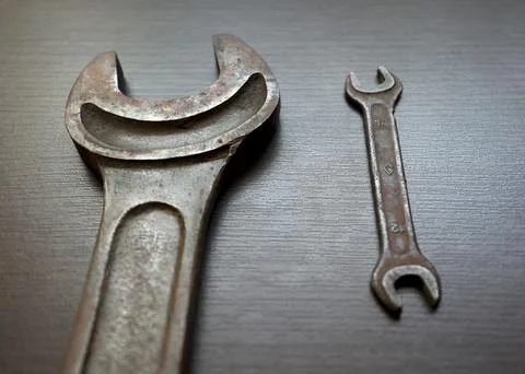 Keys are large and small. A tool for work. Wrench Stock Photos
