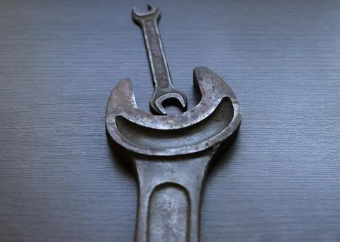 Keys are large and small. A tool for work. Wrench Stock Photos