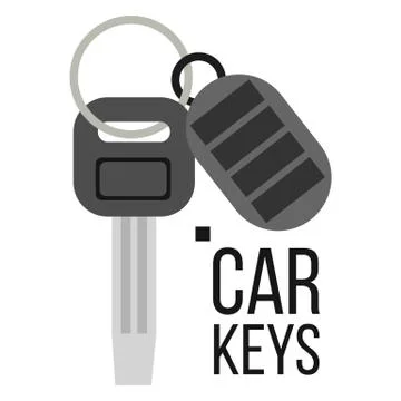 Keys Car . Icon Of Auto Key. Keychain Lock Sign. Isolated Flat Illustration Stock Illustration
