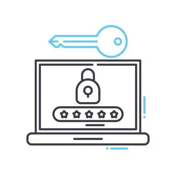 Keys code line icon, outline symbol, vector illustration, concept sign Stock-Illustration