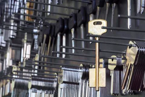 Keys for cutting in a workshop Foto stock