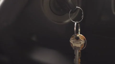Keys Dangling from Ignition Stock Footage 47238446