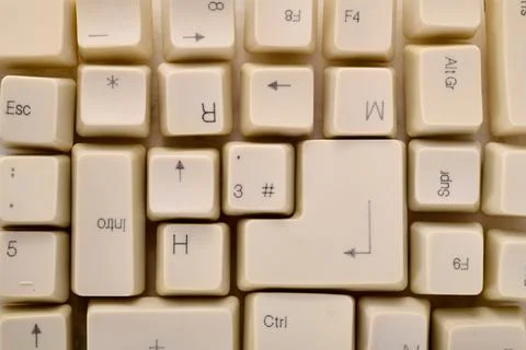 Keys of a disuse keyboard on a table Stock Photos