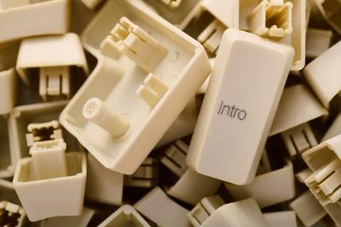 Keys of a disuse keyboard on a table Stock Photos