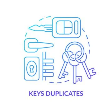 Keys duplicates blue gradient concept icon Stock Illustration