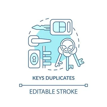 Keys duplicates turquoise concept icon Stock Illustration