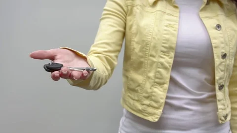 The keys extended on a palm Stock Footage 76680068