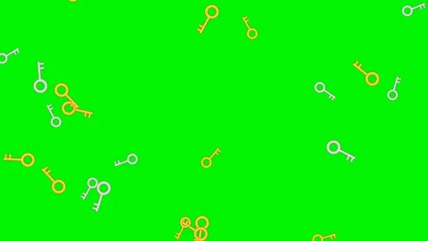 Keys falling on green screen overlay 4K Видео 337062920