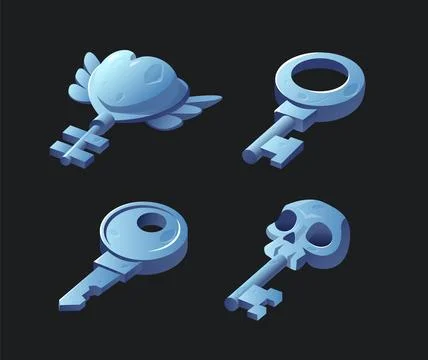 Keys game element set. Stock Illustration