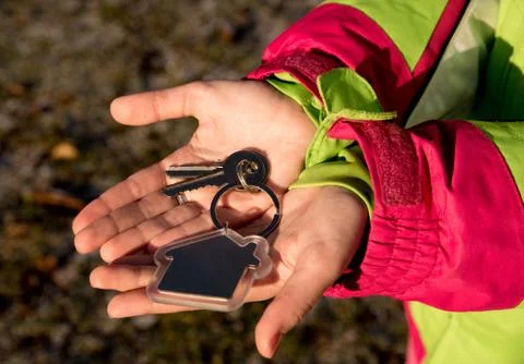 Keys in hand Foto stock