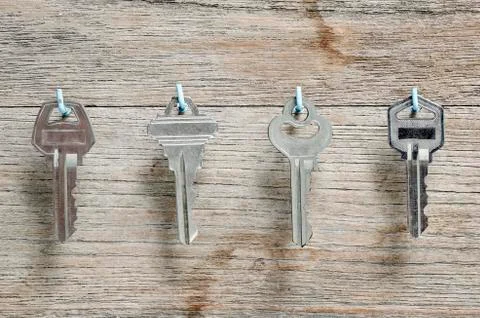 Keys hang on the hook Stock Photos