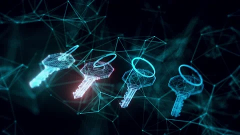 Keys hologram Close up Stock Footage 154839383