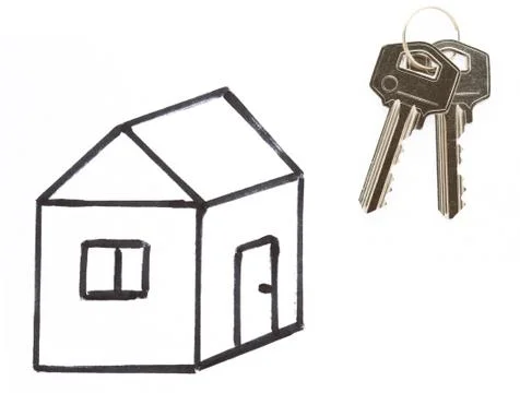 Keys by house Stock Photos